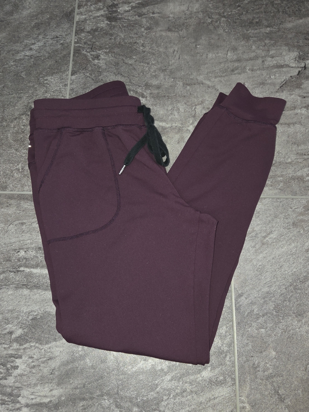 ZYIA Active Unwind Plum Joggers with Black Drawstring - M